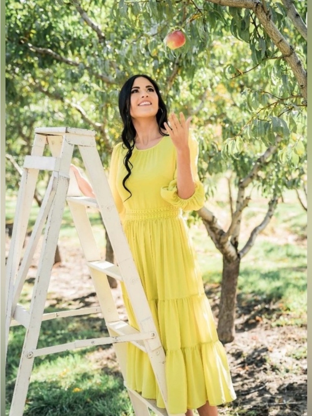 Rachel Parcell Tiered Maxi Dress in vibrant Yellow S